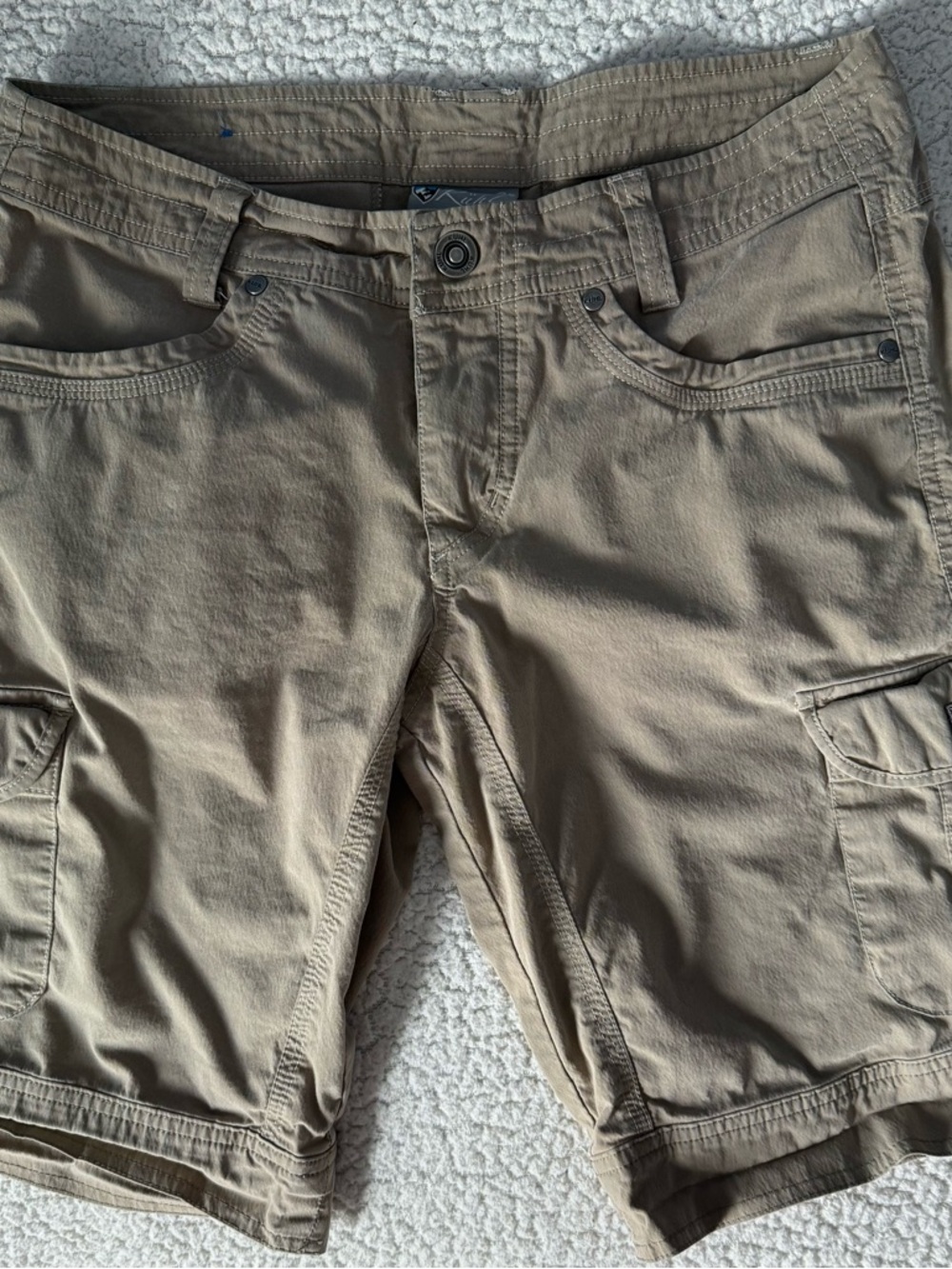 Kuhl Women's Cargo Shorts in Light Olive Tan